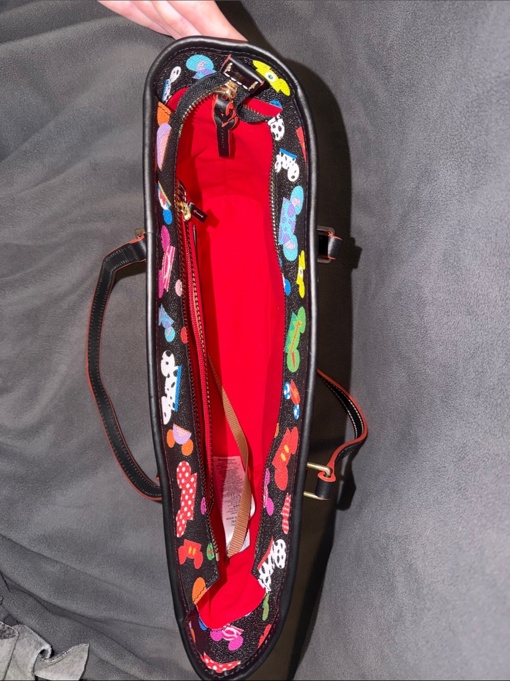 Dooney & Bourke Black Multicolor Mickey Ear Print Tote - Picture 3 of 4